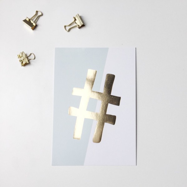 Glitzer Postkarte "#"