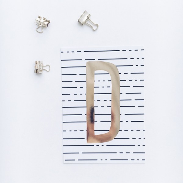 Glitzer Postkarte "D"