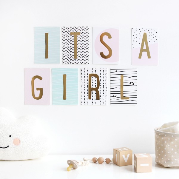 Postkarten-Set „ITS A GIRL"
