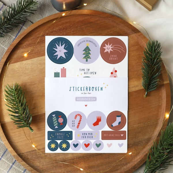 Sticker für Deko 2er-Set „Weihnachten“