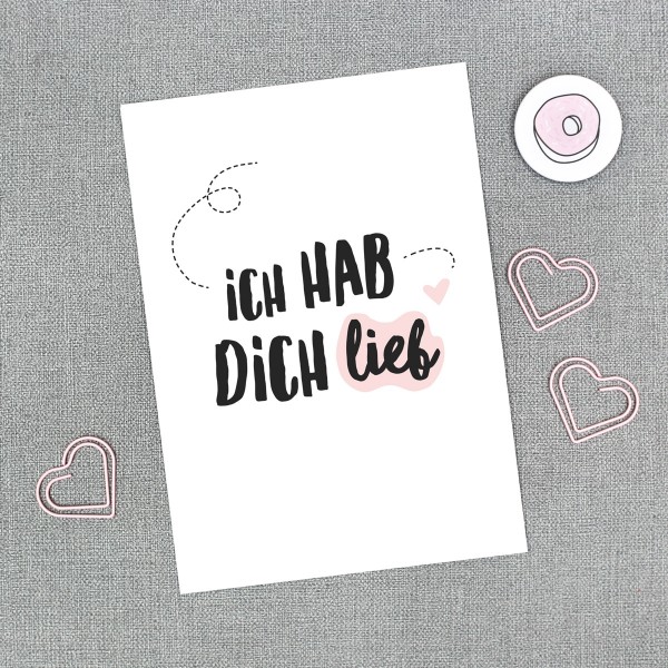 Postkarte &quot;Ich hab dich lieb&quot;