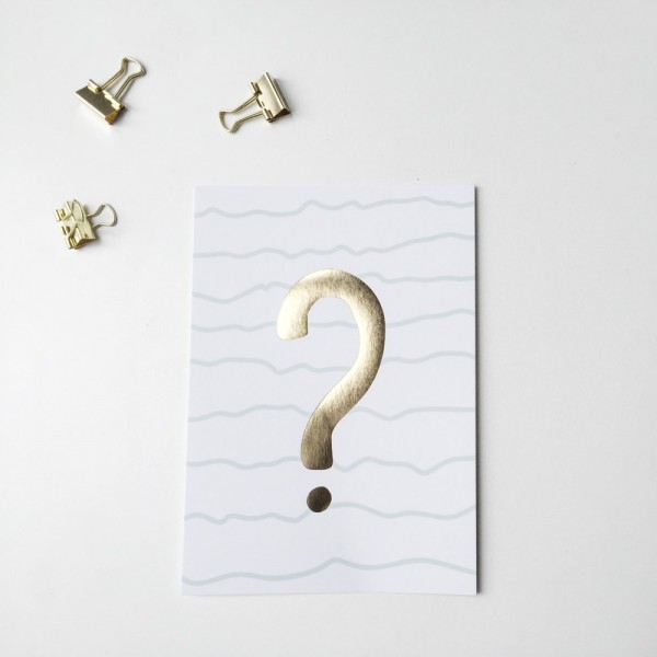 Glitzer Postkarte "?"
