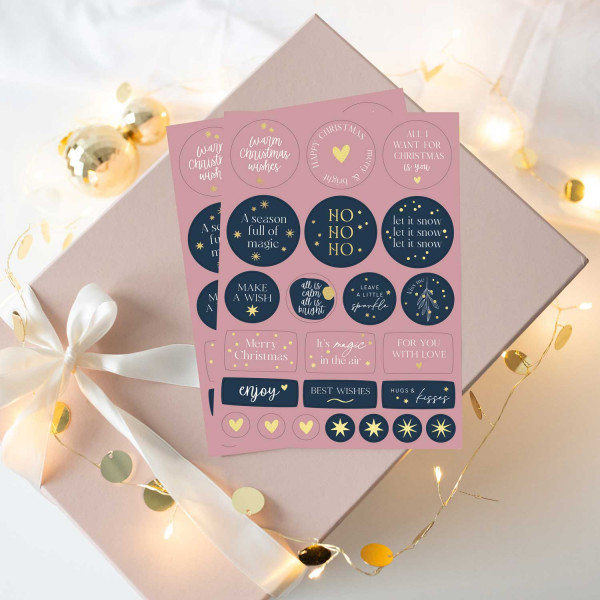 Sticker für Verpackung 2er-Set „Christmas"
