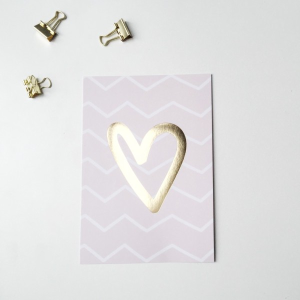 Glitzer Postkarte "<3"