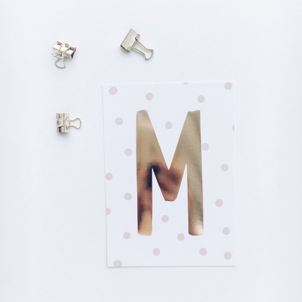 Glitzer Postkarte "M"