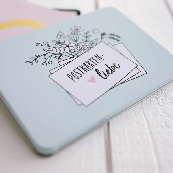 Aufbewahrungsbox "Postkartenliebe" aus Metall