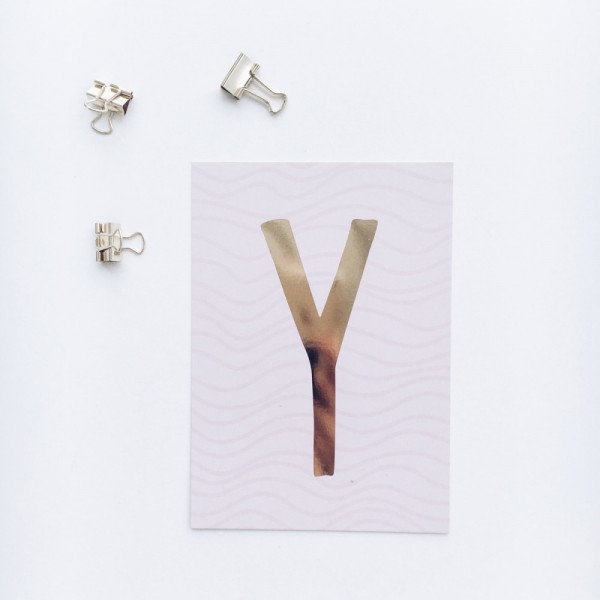 Glitzer Postkarte "Y"