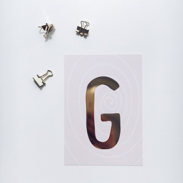 Glitzer Postkarte "G"
