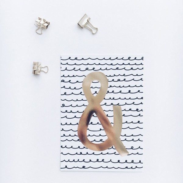 Glitzer Postkarte "&"