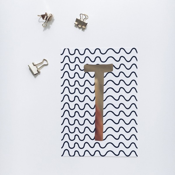 Glitzer Postkarte "T"