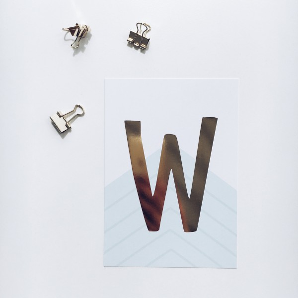 Postkarte „W"
